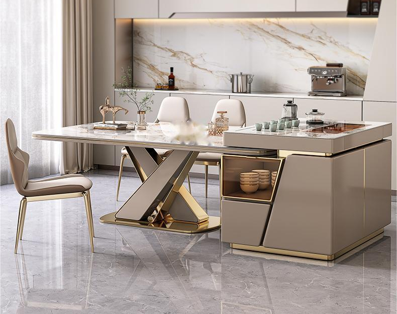 BỘ BÀN ĂN KẾT HỢP BÀN ĐẢO ERICA – DP09